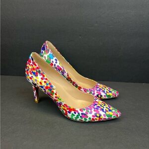 Vintage L.K. Bennett London Womens US 7 EURO 37.5 Floret Multi Color Heels Pumps